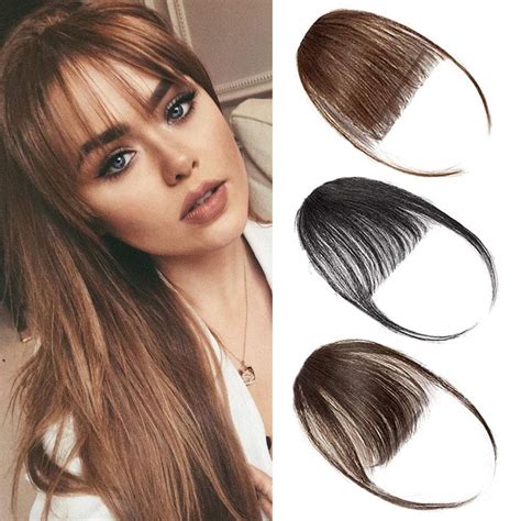 Mabufun Dark Brown Synthetic Clip in Bangs Hair Extensions India | Ubuy