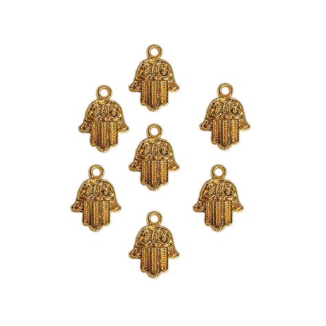 20 Pcs Pack/ Hamsa Hand Gold Plated Zinc Alloy Meterial Jewelry Making ...