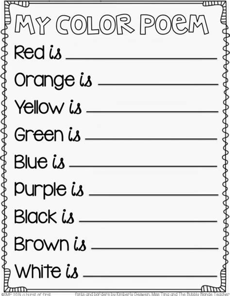 Image result for Color Poems. Examples