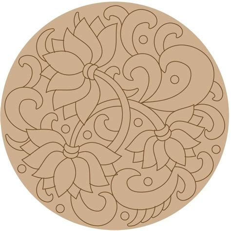 Printfry Pre Marked Wooden MDF Floral Rangoli Shapes Cutout Price in ...