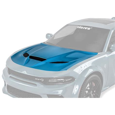 Vicrez Hellcat Style Hood W/ Air Vent Scoop vz101849 | Dodge Charger 2015-2023