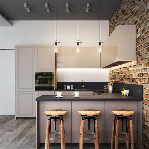 GLADFRESIT Industrial Transparent Pendant Light, Modern India | Ubuy