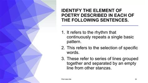 Elements, Techniques, and Literary Devices in Poetry | PPTX