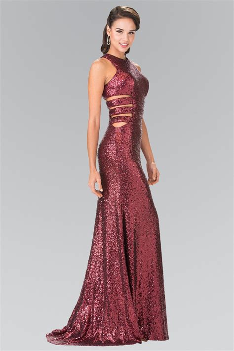 Long Sleeveless Sequined Dress with Cutouts by Elizabeth K GL2299 – ABC ...