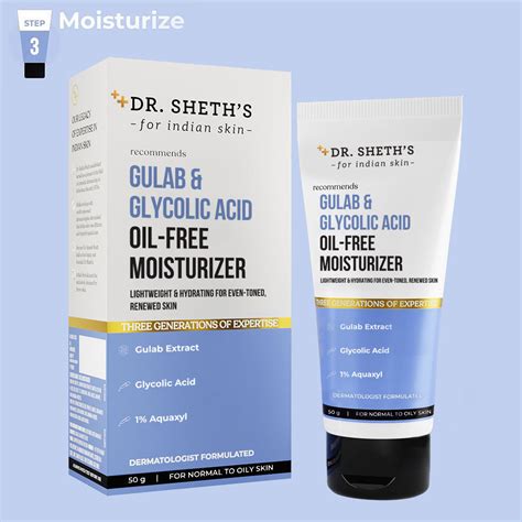 Gulab & Glycolic Acid Oil-Free Moisturizer-50g – Dr Sheth's