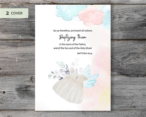 Baptism Card Set of 2 With Bible Quotes and Unique Religious Baptism ...