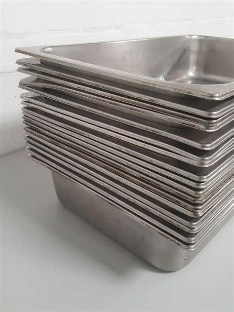 18 x Stainless Steel Food Chaffing Dish Banqueting Trays Catering ...