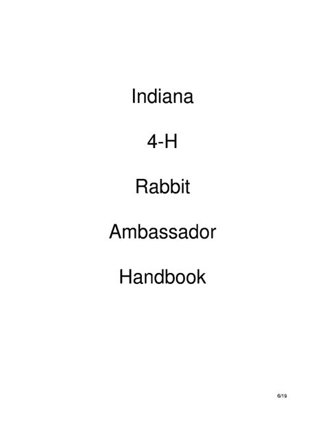 2019-2026 Form Purdue University 4-H Rabbit Ambassador Handbook - Blank ...