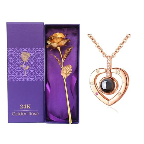 Buy YouBella Valentine Jewellery Combo of Gold Plated Rose Flower and I ...