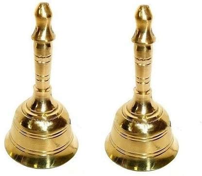Utkarsh Pack Of 2 Pcs Brass Round Head Small Size Spiritual Pooja Puja ...