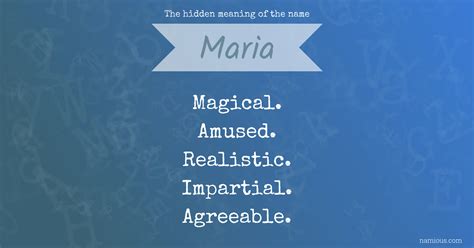 Meaning Of Maria