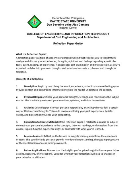 Image result for Reflection Paper Layout