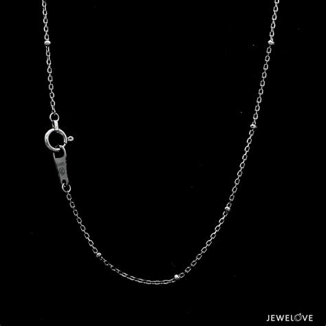 Jewelove™ Chains Platinum Japanese Cable Chain with Diamond Cut Balls ...
