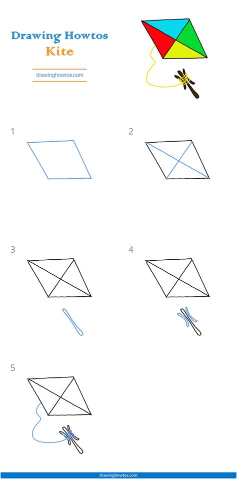 How to Draw a Kite - Step by Step Easy Drawing Guides - Drawing Howtos
