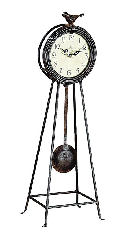 Creative Co-op Metal Mantle Clock with Pendulum and Bird : Amazon.in ...