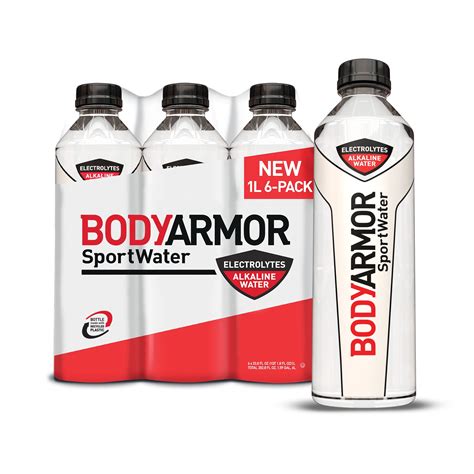 BODYARMOR SportWater Electrolyte Sports Drink, 1 Liter, 6 Pack Bottles ...