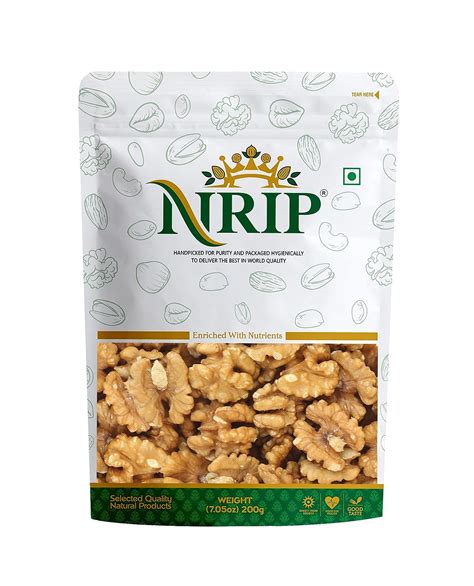 NRIP Deluxe 100% Clean and Pure Walnuts 200g|Healthy Snacks, Dry Fruits ...