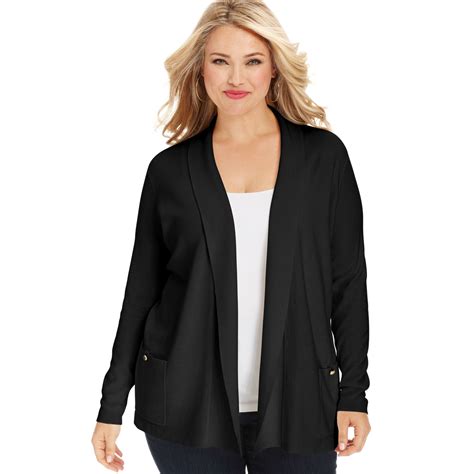Plus Size Black Cardigan With Pockets at Samantha Lackey blog