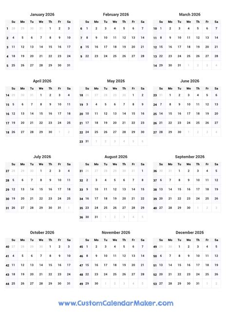 Printable Calendars For 2026