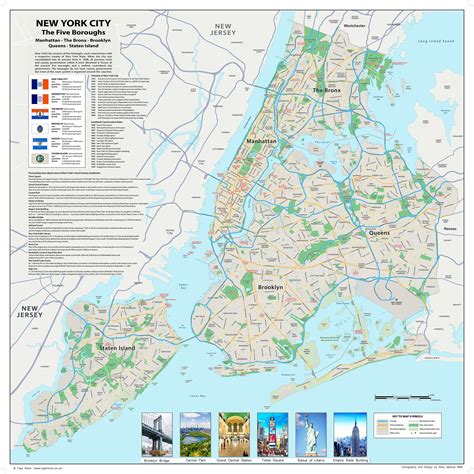 New York City Street Map - The Five Boroughs- I Love Maps