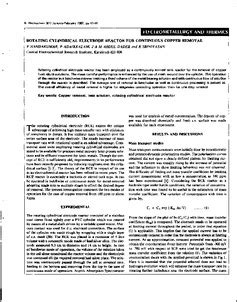 Rotating cylindrical electrode reactor for continuous copper removal ...
