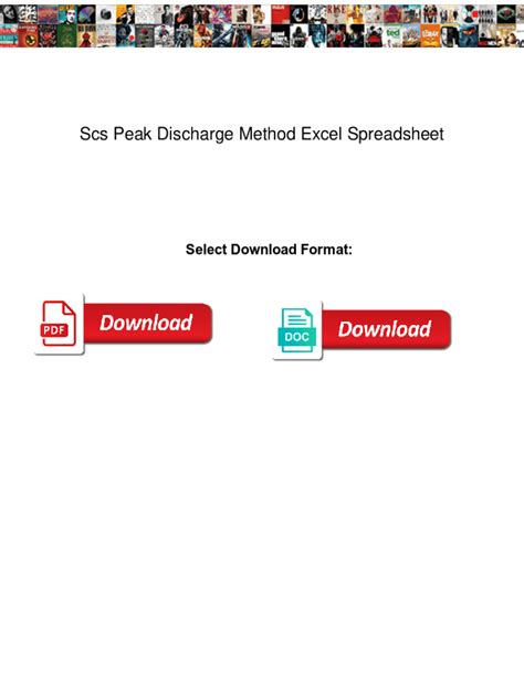 Fillable Online Scs Peak Discharge Method Excel Spreadsheet. Scs Peak ...