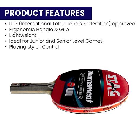STAG Tournament Table Tennis Bat | ITTF Approved Rubber | table tennis ...
