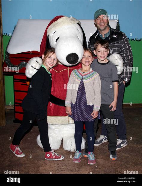 Tony Hale, Loy Ann Hale and Snoopy arriving for the Knott's Berry Farm ...
