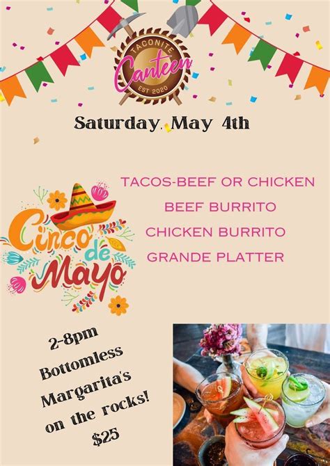 Cinco de Mayo Menu, 240 Curtis Ave (PO Box 307), Ironton, MN, 56455, 4 ...