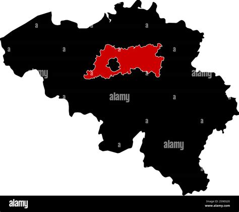 Map of Belgium in black, Flemish Brabant is highlighted in red Stock Vector Image & Art - Alamy