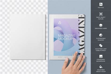 Front & Back Cover Magazine mockup | Dual PSD View