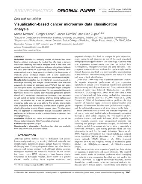 Microarray Data Visualization 的图像结果