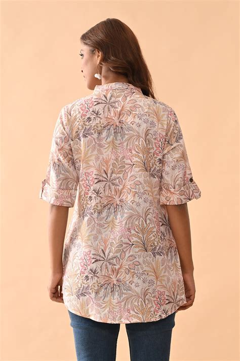 Beige Printed Top – SABHYATA CLOTHING