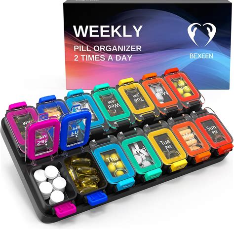 Amazon.com: Extra Large Weekly Pill Organizer - Waterproof 7-Day Pill Box, Portable Vitamin ...