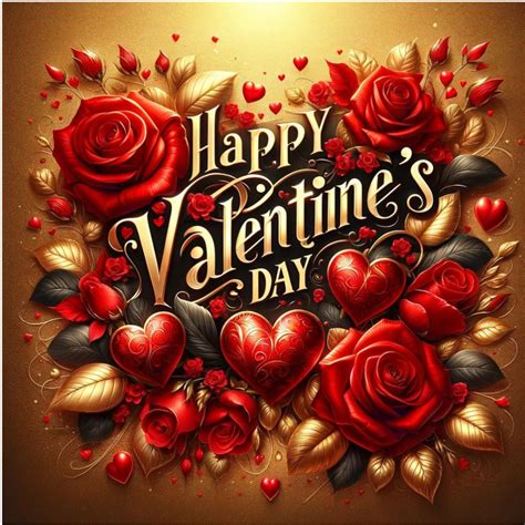 Romantic Valentine's Day E-card: Hearts and Roses Design (PNG or PDF ...