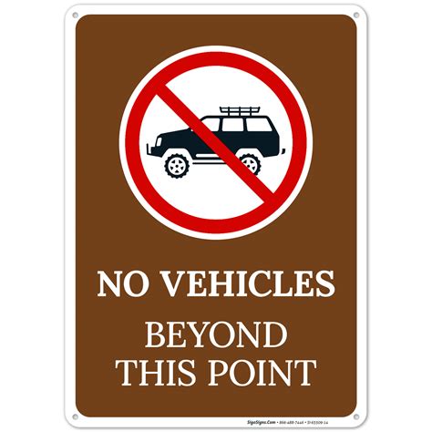 No Vehicles Beyond This Point With Symbol Sign, - Walmart.com