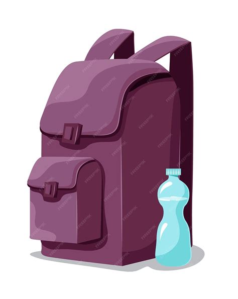 Premium Vector | School bag and water bottle isolated vector illustration