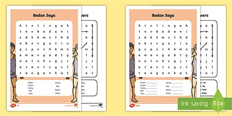 My Body Differentiated Word Search