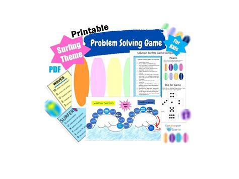 Kids Problem Solving Game, Solution Surfers Printable Learning Activity ...