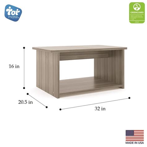 Tot Mate Play Center Shadow Elm Gray Rectangular Kid's Play Table ...