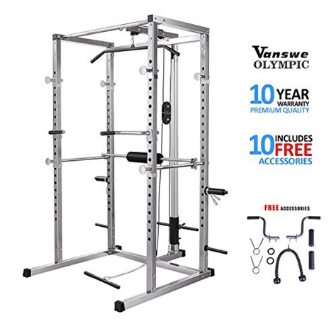 Buy Power Rack with Lat Pull Attachment, Dip Handle and Tricep Rope ...