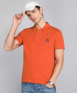 U.S. POLO ASSN. Solid Men Polo Neck Orange T-Shirt - Buy U.S. POLO ASSN ...