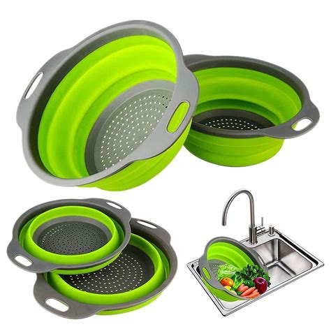 Foldable Silicone Kitchen Drainer Strainer Basket – 21Gadget.in