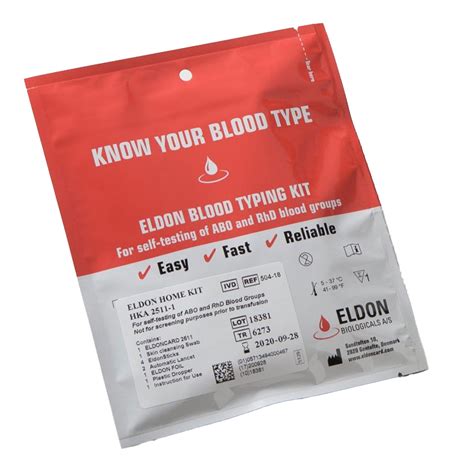 Home Blood Type Test Kit | Eldoncard ABO Rh Factor Home Blood Test