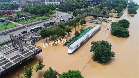 湘江湘潭段水位上涨 沿江亲水平台被淹没-天气图集-中国天气网