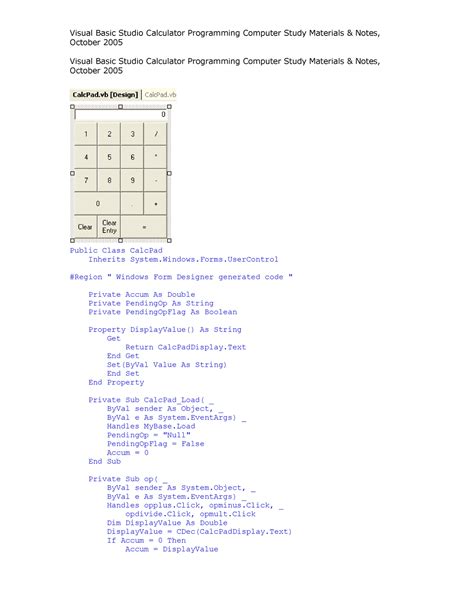 Image result for Calculator Program in Visual Basic
