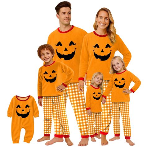 NMMUED Family Halloween Pajamas Long Sleeve Pajamas Family Matching Halloween Pajamas Family ...