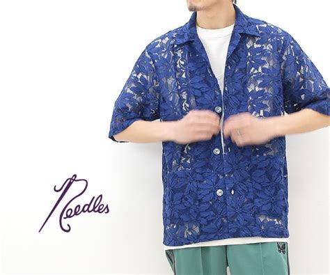 【23SS】Needles ニードルズ カバナシャツ レースクロス フラワー CABANA SHIRT -C/PE/R LACE CLOTH ...