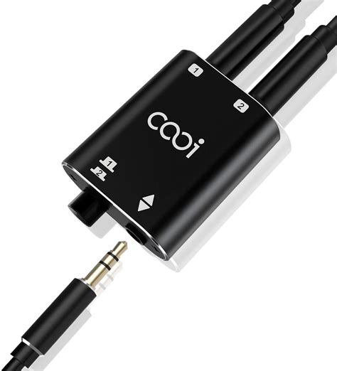 COOIDEA 3,5-mm-Jack-Audio-Switch 2-In-1-Out mit 3,5-mm-Audiokabel ...