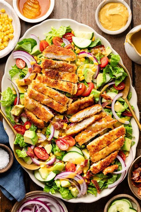 Honey Mustard Crispy Chicken Salad - Erin Lives Whole